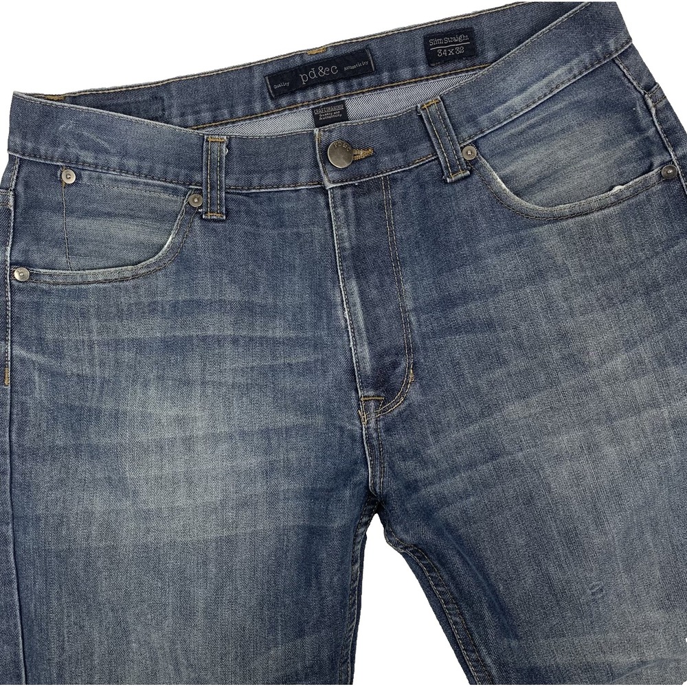Paper Denim & Cloth Jeans Mens 34x32 Slim Straight Blue PD&C PJ9D3N09N